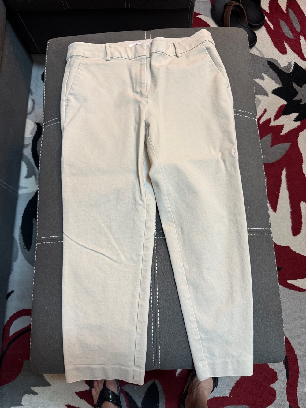 LOFT Cream / tan Straight-Leg pants, ankle length
